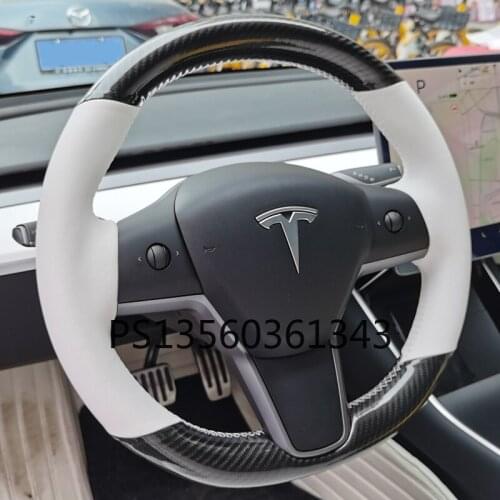 Suitable for Tesla Model 3 Model S Model X Steering Wheel Carbon Fiber Grip Cover