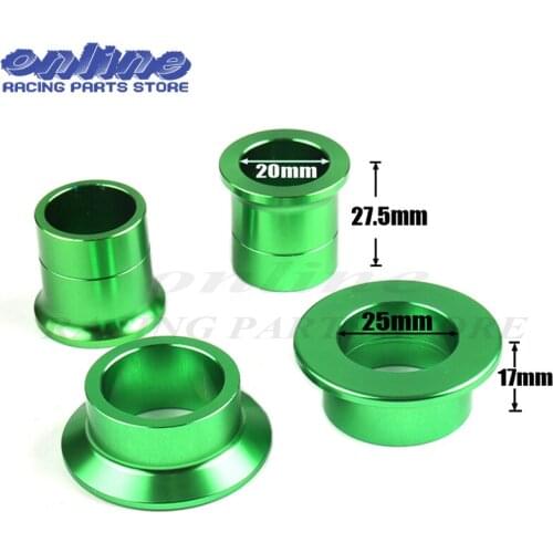 CNC Billet Aluminum Front Rear Wheel Hub Spacers Sets For KX125 KX250 KXF250 KXF450 Motorcycle Motorcross Dirt Bike Off Road