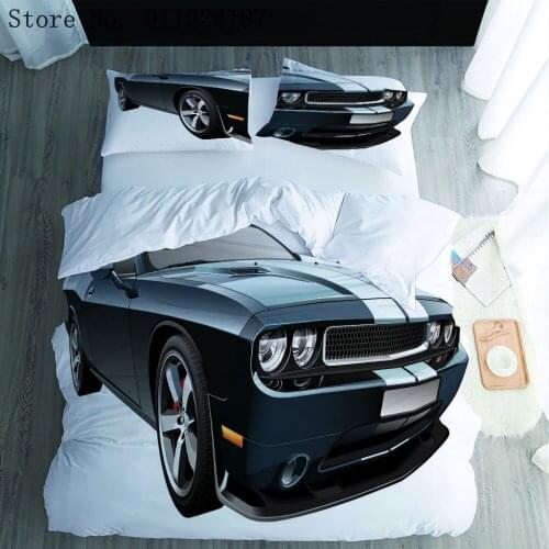 Home Textile Car Printed Duvet Cover Microfiber Bedclothes Boys Adult Bedding Set 2/3Pcs Single Double High Quality Bedspread