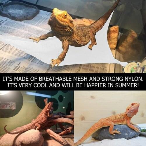 Reptile Mesh Hammock with Powerful Suction Cups Breathable Mesh Durable Long Lasting Easy to Clean for Pet Reptiles J2Y