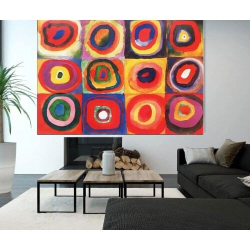 Handmade Wassily Kandinsky Geometric Oil Painting Abstract Paintings For Living Room Home Decor
