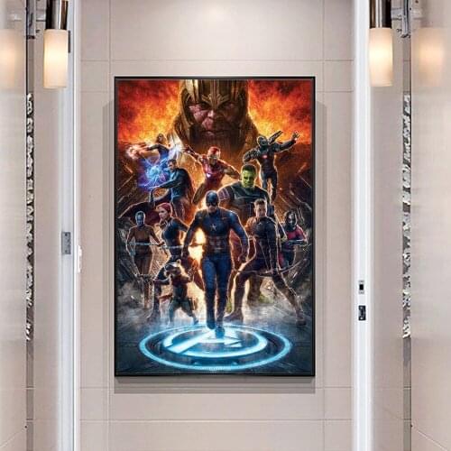 Marvel Movie The Avengers Iron Man Captain America Assemble Pictures Wall Art Posters and Prints Room Decor Canvas Painting
