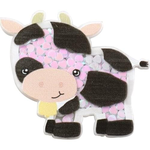 Cow Pattern DIY Sequin Shakers Sew Art Quicksand Acrylic For Bows Crafts Box Home Packing,10Yc15618