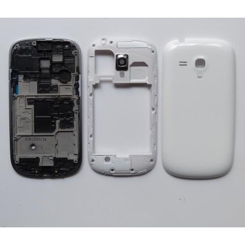 Full Housing For Samsung Galaxy S3 mini GT-i8190 i8190 Front Plate Frame LCD Holder Bezel+Middle Frame+Battery Door Back Cover