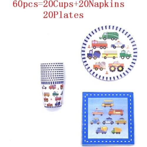 Hot Engineering vehicle Plates cups napkins party supplies for Boys party gifting birthday party decorations kid Home Decoration
