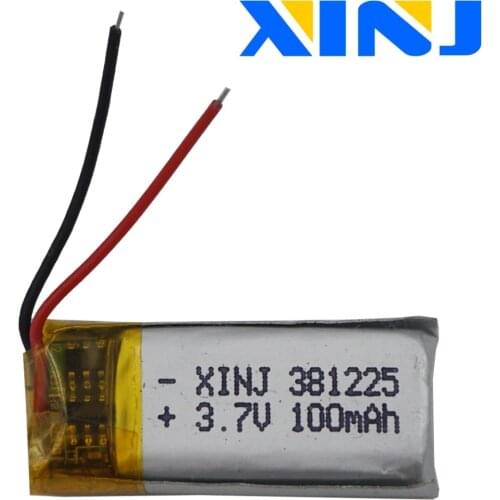 XINJ 3.7V 100mAh Li lithium polymer battery lipo 381225 For mp3 watch speaker headphones GPS Sat Nav driving recorder bluetooth