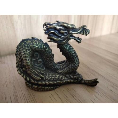 Pure copper Chinese dragon furnishing pieces fortune dispelled evil town house home home bronze blue dragon decoration
