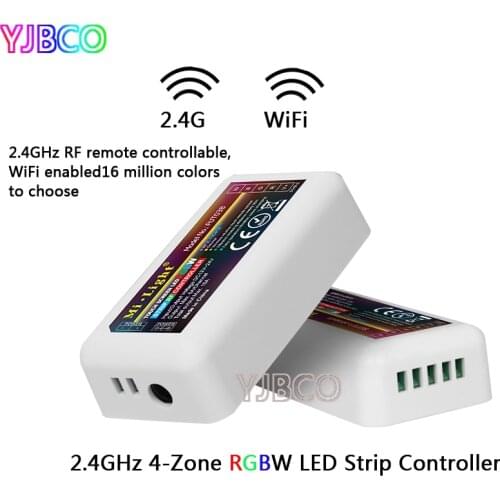 Miboxer FUT038 4-Zone 2.4G RF Wireless LED Dimmer Controller WiFi Compatible for 5050 3528 RGBW RGB RGBWW Strip Light Dimmer