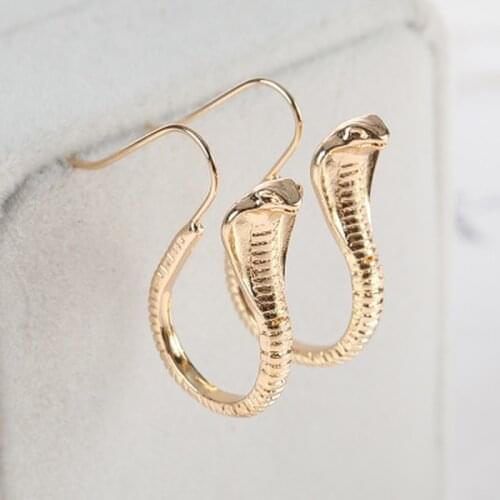 Minar Gothic Cool Punk Antique Animal Black Snake Earrings Vintage Crazy Twining Snake Hoop Earrings Statement Earrings Party