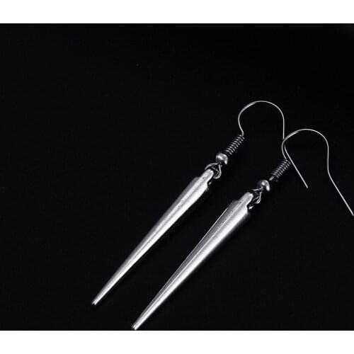 Trendy Vintage Conical Needle Shape Dangle Earrings for Women Girl Retro Drop Earrings Cute Small Object Earring Jewelry Bijoux