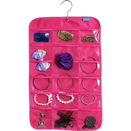 Non-woven Cosmetics Jewelry Hanging Bag 18 Grids Of Multi-functional Jewelry Multi-grid Storage Bag Cloth Art Case