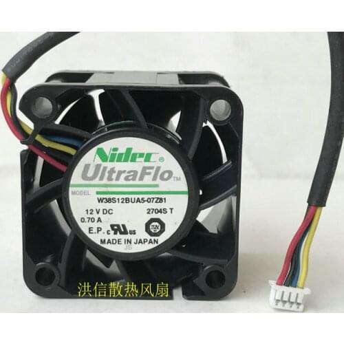 Original Nidec 3828 w38s12bua5-07z81 12V 0.70a 4-wire 38 * 28mm fan