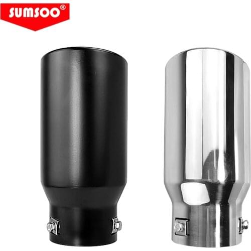Genuine SUMSOO51-63mm inlet adjustable- outlet101mm exhaust pipe bolt fixed Polished/black high quality stainless steel muffler
