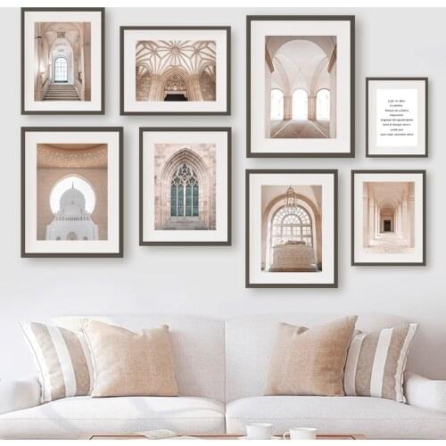 Religious Building Islamic Quote Relief Wall Art Canvas Painting Nordic Posters And Prints Wall Pictures For Living Room Decor
