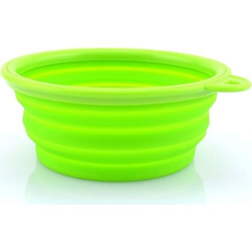 Collapsible foldable silicone dog bowl candy color outdoor portable puppy food container feeder dish LX7271