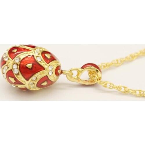 Slide charm Free shipping Small loving red enamel easter eggs Shaped Pendant Necklace Jewelry Valentines Day gift
