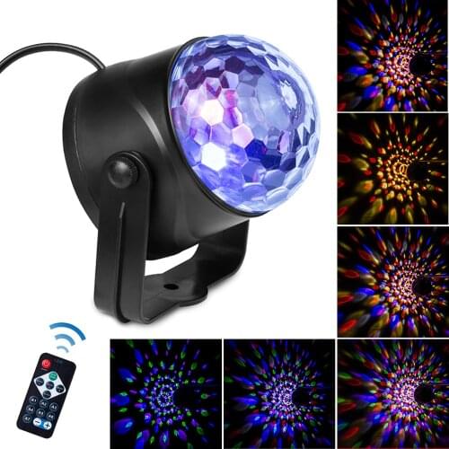 LED Sound control Activated Rotating Disco Ball Lights Strobe Light RGB Stage Festival Home KTV Party Wedding Show Decor Lights