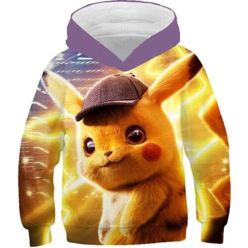 Pokemon Pikachu Hoodies Game 3D Printed Sweatshirt Long Sleeve Clothes for Teens Boys Girls 3-14Years Child Pullover Hoody P01