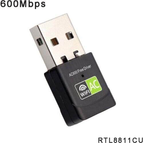 600Mbps Wifi Receiver USB Wifi Adapter Dual Band 2.4G 5G Wireless Network Card External Signal Receiving Transmitter Free Driver