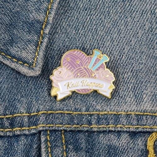 High Quality Alloy Oil Dripping Brooches Shirt knitting wool ball Enamel Brooch Lapel Hats bags Decorative Pins