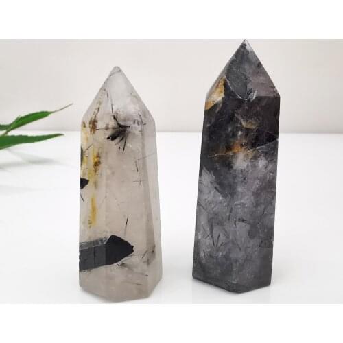 1PC Natural Black tourmaline Quartz Crystal Point Tower Healing Stone Energy Ore Mineral Obelisk Home Decor Ornaments 50-80mm