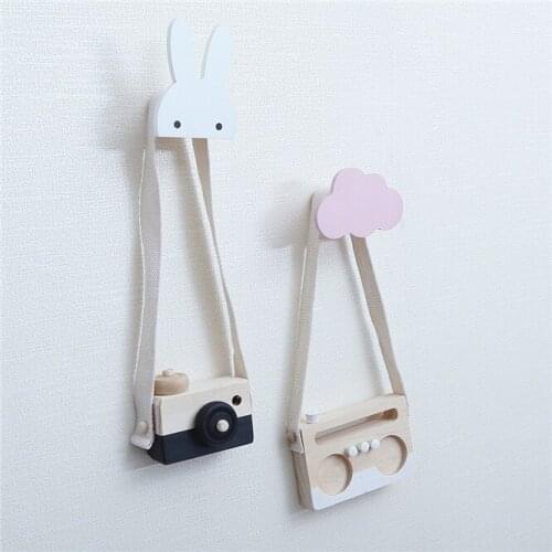 10pcs Creative Cloud Shape Wall-mounted Hooks DIY Wooden Hanger Hooks Hanging Clothes Towel Holder Racks Wall Decoration Home