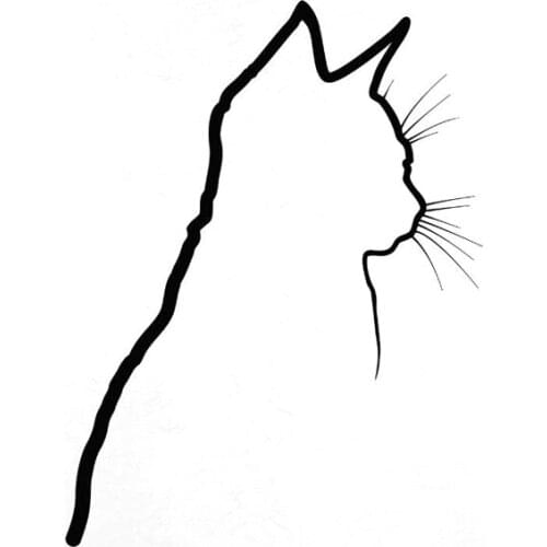 10CM*13.2CM Decal Shadow Cat Kitten Animal Pet Vinyl Car Sticker Black Silver for Renault Stickers