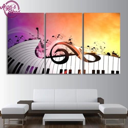 3pcs Triptych full square diamond painting cross stitch Piano Keys 5d diamond embroidery mosaic Wedding decoration