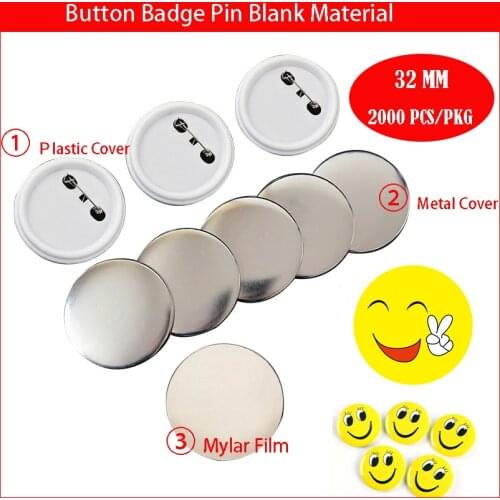 32mm Button Badges Pin Blank Material DIY button badge supplies badge pin parts Button Badge blank material 2000 pcs