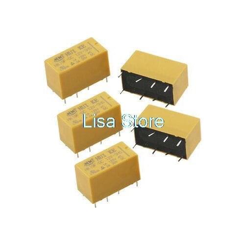 5 Pcs DC 12V Coil DPDT 8 Pin 2NO 2NC Mini Power Relays PCB Type HK19F