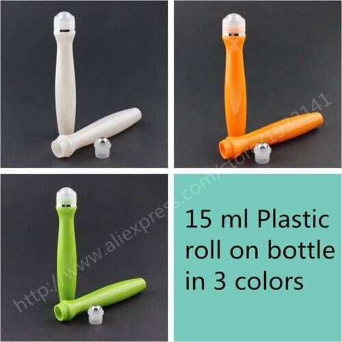 Free shipping 300sets/lot 15ml Plastic Roll On Bottle, 15CC Roll-on Perfume Bottle, 1/2 oz Roll On Oil Container