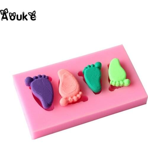 Big Feet Shape Liquid Silicone Mold Chocolate Cake Decoration Tools Jelly Ice Cubes Fondant Molds DIY Kitchen Baking Accessories