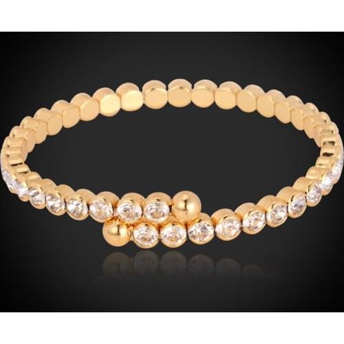 Bohemia Bracelet Bangle Brand Gold Color Fashion Jewelry Gift Austrian Rhinestone Cuff Bracelet For Women H373