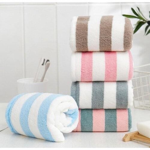 Microfiber Quick Drying Hair Bath Towel Long Hair Turban Absorbent Super Cap Hat Dry Stripe Lady Wrap Towels Bathroom Tool U2T4