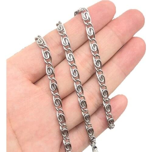 1 Meter Width 4.5mm Stainless Steel Screw Shape Chains DIY Necklace Making Jewerly Accessories Jewelry Findings Components