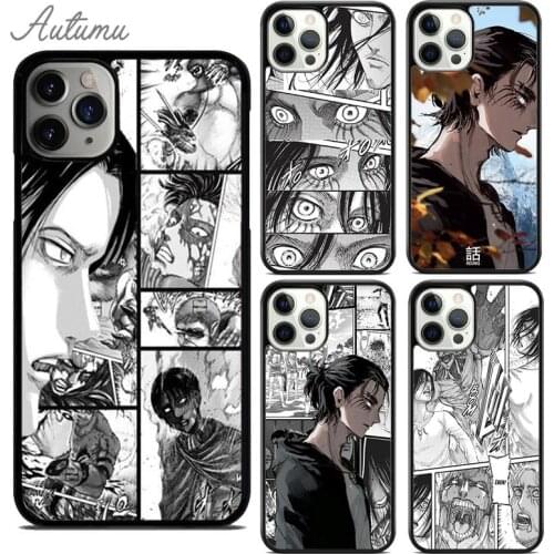 Eren Yeager Attack on Titan Phone Case for iPhone 11 12 Pro Max mini X XR XS SE 2020 5 6 7 8 Plus Samsung S8 S9 S10 Cover shell