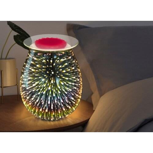 3D Glass Electric Oil Burner Wax Melt Burner Wax Melter Warmer for Home Office Bedroom Living Room Gifts