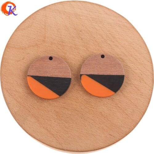 Cordial Design 30Pcs 28*28MM Earring Findings/Jewelry Accessories/Natural Wood & Resin/Coin Shape/Hand Made/DIY Earrings Making