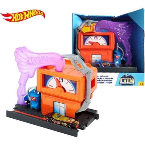 Hot Wheels New Track Toy Builder Straight With Diecast Car Connect with Other hotwheels Track Brinquedo pista BHT77For kids Gif