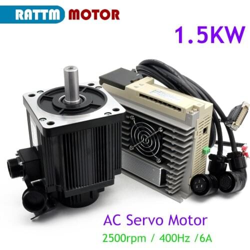 1.5KW 130SM Servo Motor Set Kit 400Hz 2500rpm + Matched SDD20NK9 Servo Motor Driver + Encode For CNC Engraving