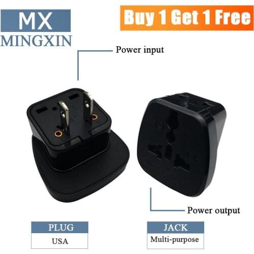 Buy one get one free Eu/USA/UK/Australia to USA China with safety door plug power travel charger adapter