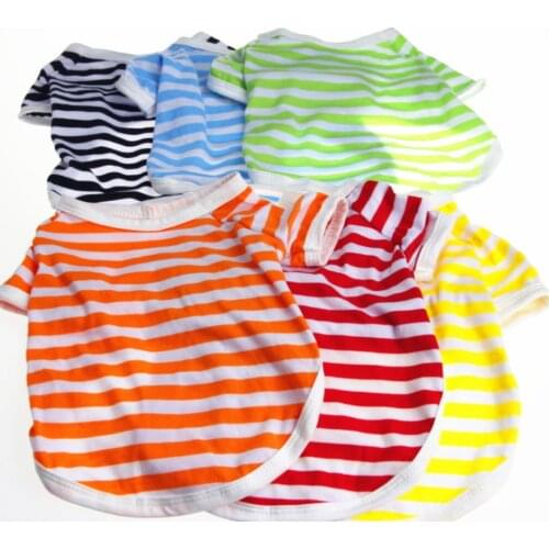 Summer Stripe Dog Tshirt Vest Pet Clothing for Small Dogs Yorkshire Terrier Shih Tzu Shirts Puppy Cat Clothes chaleco para perro