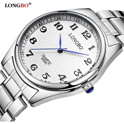 LONGBO Original Unisex Men Women Couple Casual Fashion Japan Quartz Wristwatch Analog Case Business Style Stainless Steel Clock