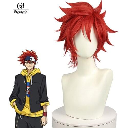 ROLECOS SK8 Reki Kyan Cosplay Wig Anime SK8 the Infinity Reki Kyan Men Cosplay Wig Short Red Headwear Wig Synthetic Hair