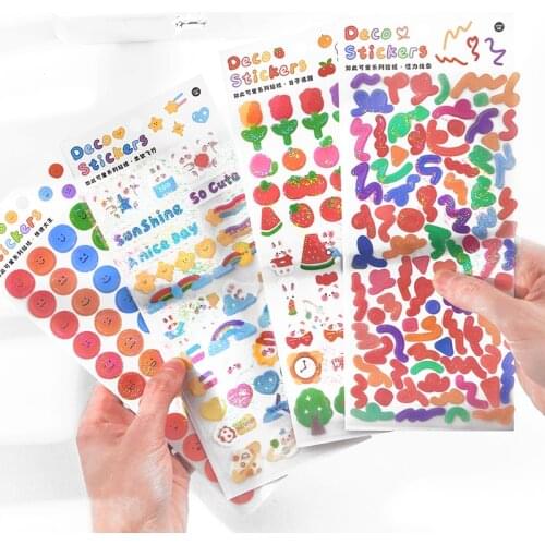 PET Ribbon Waterproof Bling Sticker Cute DIY Decoration Scrapbooking Stationery School Supplies