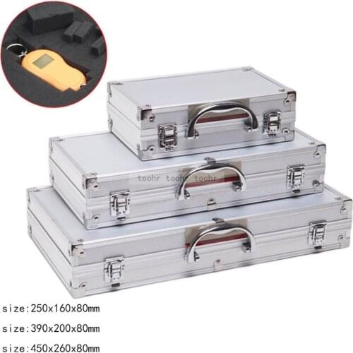 Portable Aluminum Tool Box Safety Instrument case equipment Toolbox Storage box Suitcase Impact Resistant With Sponge