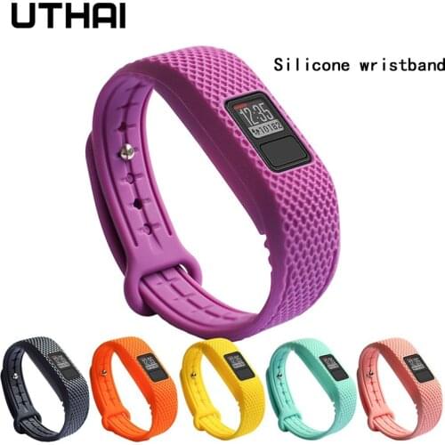 UTHAI F10 Strap For vivofit3 Smart watch For Garmin3 Silica gel Band Silica gel Watchbands Buckle Soft Black Pink Purple