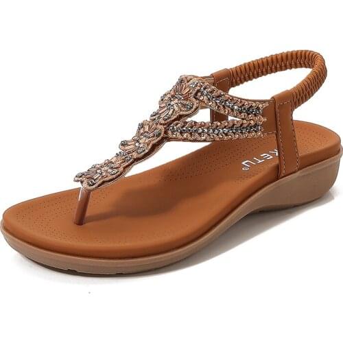 Ladies Rhinestones Retro Summer Soft And Comfortable Slippers For Women Sandals Flip Flops Crystal Beach Sliders Casual hy80