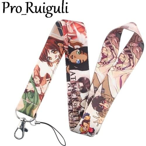 Attack on Titan Lanyard for Keys Phone Cool Neck Strap Lanyard for Camera Whistle ID Badge Cute webbings ribbons Gifts