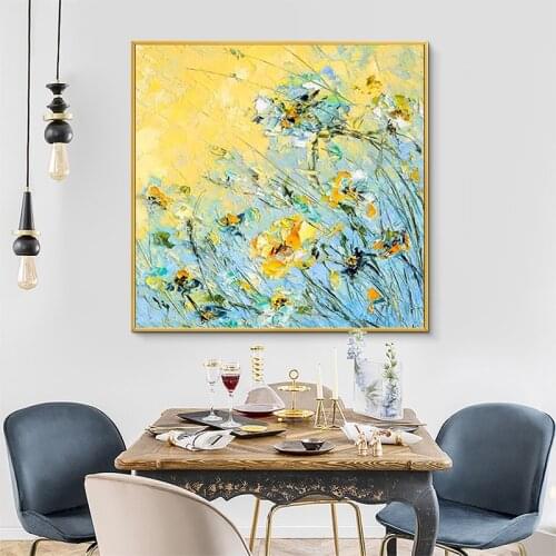 Modern Large Three-dimensional Flower Wall Painting Hand-painted Poppy Flower Oil Canvas Painting Living Room Home Decoration